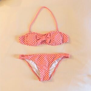 Orange Gingham with Front Bow Bikini Set
Size XS